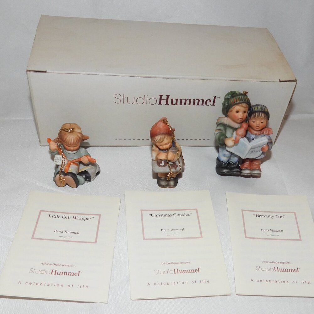1998 Hummel Christmas Ornaments Gobble Berta Studio Hummel Set #1